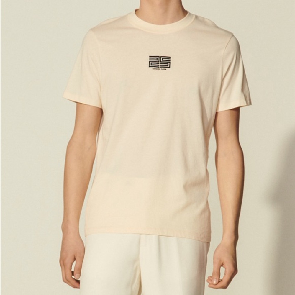 Sandro Paris cream t shirt